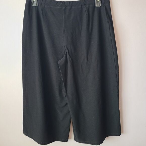 Eileen Fisher Sarong/Overlay Wide Leg Crop Pants Black Size PL - Picture 4 of 6